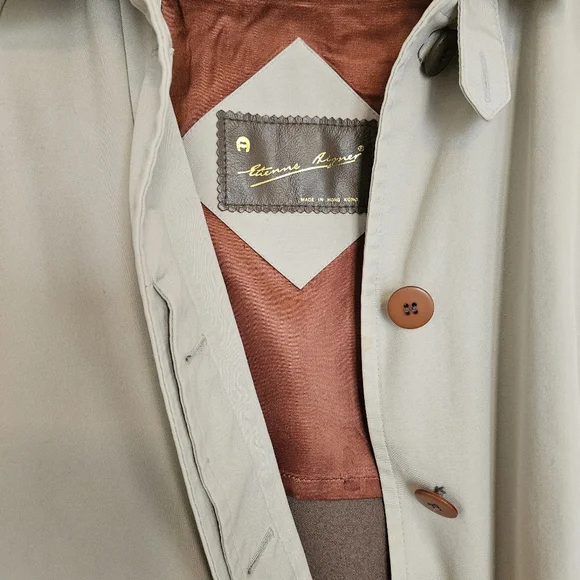 Vintage ETIENNE AIGNER Womens Full‎ Length Trench Coat SIZE 12 - Regular RN35148 - Picture 7 of 16